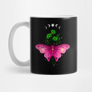 Celestial Moth and Floral Mug